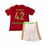 Camisolas de futebol Bayern München Jamal Musiala 42 125th Anniversary Criança Equipamento Principal Vermelho 2024/25 Manga Curta